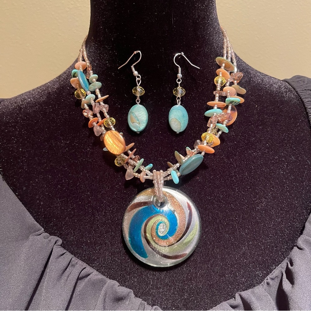 Y2k boho beaded necklace set